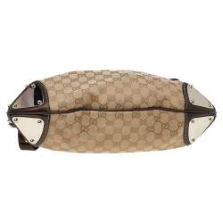 Pre Owned حقيبة هوبو غوتشي "مينك إيندي" صغيرة جلد و كانفاس جي جي بيج و بني ميتاليك