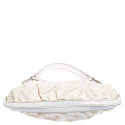 Gucci White Coated Canvas and Leather Medium Queen Hobo