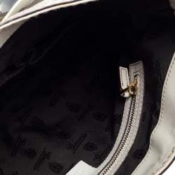 Gucci White Coated Canvas and Leather Medium Queen Hobo