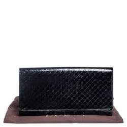 Pre Owned Gucci Black Microguccissima Patent Leather Medium Broadway Clutch