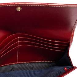 Pre Owned محفظة كونتي ننتال غوتشي كانفاس سوبريم جي جي أحمر/أزرق تاتوو قلب 