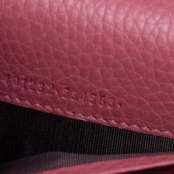 Gucci Burgundy Leather GG Marmont Wallet on Chain