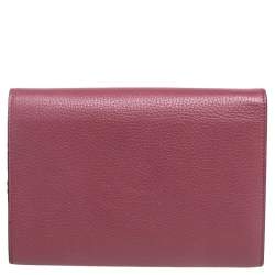 Gucci Burgundy Leather GG Marmont Wallet on Chain