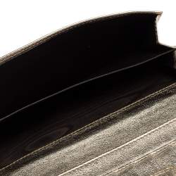 مملوكة مسبقًا Gucci Metallic Gold Guccissima Leather Indy Continental Wallet