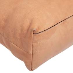 Pre Owned Gucci Beige Leather Medium Bamboo Shopper Tote