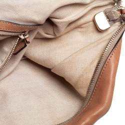 Pre Owned Gucci Beige Leather Medium Bamboo Shopper Tote