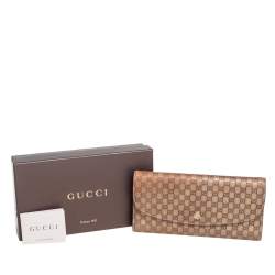 مملوكة مسبقًا Gucci Gold Micro Guccissima Leather Continental Wallet