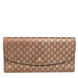 مملوكة مسبقًا Gucci Gold Micro Guccissima Leather Continental Wallet