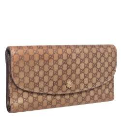 مملوكة مسبقًا Gucci Gold Micro Guccissima Leather Continental Wallet