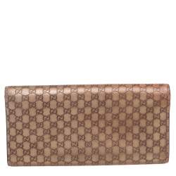 مملوكة مسبقًا Gucci Gold Micro Guccissima Leather Continental Wallet