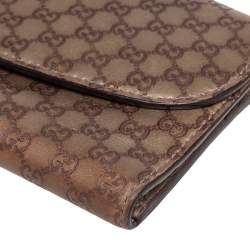 مملوكة مسبقًا Gucci Gold Micro Guccissima Leather Continental Wallet