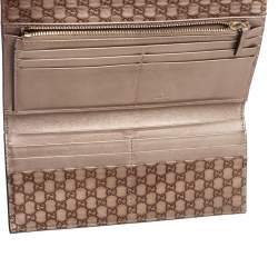 مملوكة مسبقًا Gucci Gold Micro Guccissima Leather Continental Wallet