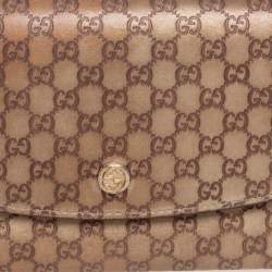 مملوكة مسبقًا Gucci Gold Micro Guccissima Leather Continental Wallet