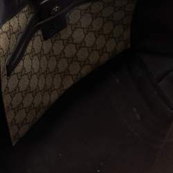 Pre Owned Gucci Beige/Brown GG Supreme Coated Canvas And Patent Leather Bow Mirror Sukey Tote