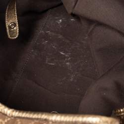 Pre Owned حقيبة يد توتس غوتشي برينسي جلد وقماش GG بني/ذهبي كبيرة