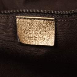 Pre Owned حقيبة يد توتس غوتشي برينسي جلد وقماش GG بني/ذهبي كبيرة