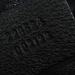 Pre Owned Gucci Black Leather Medium Icon Bit Convertible Hobo