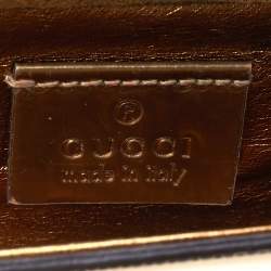 مملوكة مسبقًا Gucci Gold Leather Lady Buckle Clutch