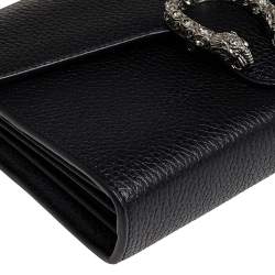 مملوكة مسبقًا Gucci Black Leather Mini Dionysus Wallet On Chain