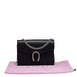 مملوكة مسبقًا Gucci Black Leather Mini Dionysus Wallet On Chain