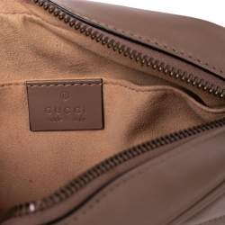 مملوكة مسبقًا حقيبة كاميرا كروس غوتشي مارمونت جي جي جلد مبطن بيج