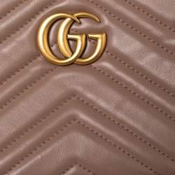 مملوكة مسبقًا حقيبة كاميرا كروس غوتشي مارمونت جي جي جلد مبطن بيج