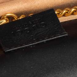 Pre Owned Gucci Black Leather Super Mini Sylvie Wallet On Chain