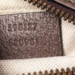 Pre Owned Gucci Brown/Beige GG Supreme And Web Ophidia Shoulder Bag