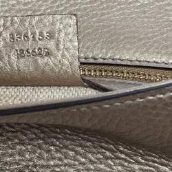 مملوكة مسبقًا حقيبة كلتش غوتشي سوهو جلد مُحبب ذهبي ميتاليك