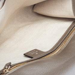 مملوكة مسبقًا حقيبة كلتش غوتشي سوهو جلد مُحبب ذهبي ميتاليك