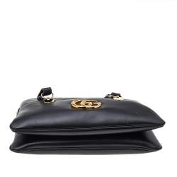 مملوكة مسبقًا حقيبة يد غوتشي أرلي كبيرة جلد أسود