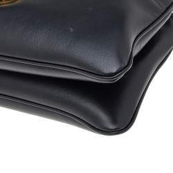 مملوكة مسبقًا حقيبة يد غوتشي أرلي كبيرة جلد أسود