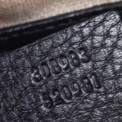 Pre Owned حقيبة كنف غوتشي سوهو جلد أسود متوسطة بسلسلة 