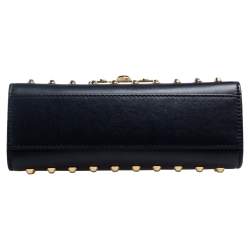 مملوكة مسبقًا حقيبة كتف غوتشي قفل مرصع لؤلؤ صغير جلد أسود