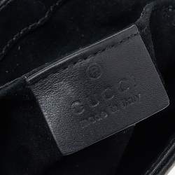 مملوكة مسبقًا Gucci Black Satin And Leather 1973 Crossbody Bag