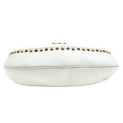 مملوكة مسبقًا حقيبة هوبو غوتشي بابوسكا جلد أبيض مرصعة قلب