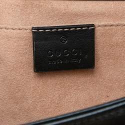 Pre Owned حقيبة كتف غوتشي مارمونت جي جي ميني جلد مبطن أسود