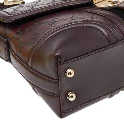 مملوكة مسبقًا حقيبة كتف غوتشي قلاب تريشر غوتشيسيما قطيفة وجلد بني