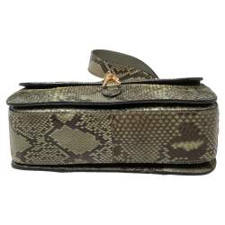 مملوكة مسبقًا Gucci Green Python Jackie Flap Shoulder Bag