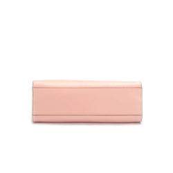 Pre Owned Gucci Pink Calfskin Leather Bamboo Nymphaea Medium Shoulder Bag
