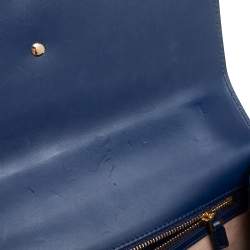 مملوكة مسبقًا Gucci Blue Leather Small Web Chain Sylvie Shoulder Bag