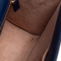 مملوكة مسبقًا Gucci Blue Leather Small Web Chain Sylvie Shoulder Bag