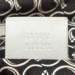 Pre Owned Gucci Off White Leather Equestrian Horseshoe Satchel