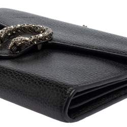 مملوكة مسبقًا Gucci Black Leather Mini Dionysus Wallet On Chain