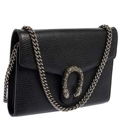 مملوكة مسبقًا Gucci Black Leather Mini Dionysus Wallet On Chain
