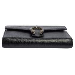 مملوكة مسبقًا Gucci Black Leather Mini Dionysus Wallet On Chain
