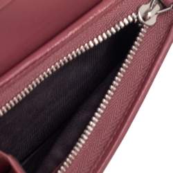 Gucci Pink/Beige GG Supreme Canvas and Leather Blooms Card Case Wallet
