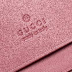 Gucci Pink/Beige GG Supreme Canvas and Leather Blooms Card Case Wallet