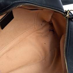 مملوكة مسبقًا Gucci Black Matelassé Leather GG Marmont Shoulder Bag