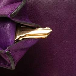 Pre Owned Gucci Purple Leather Medium Handmade Top Handle Satchel